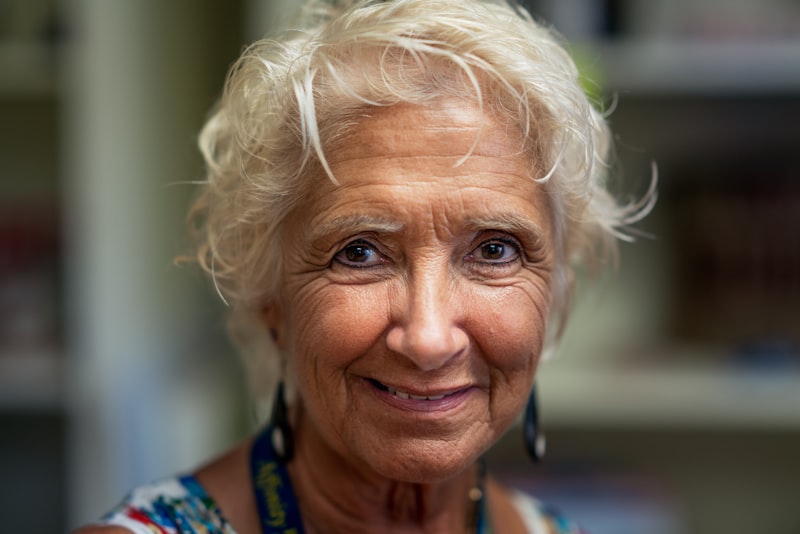 A Meals on Wheels recipient smiling